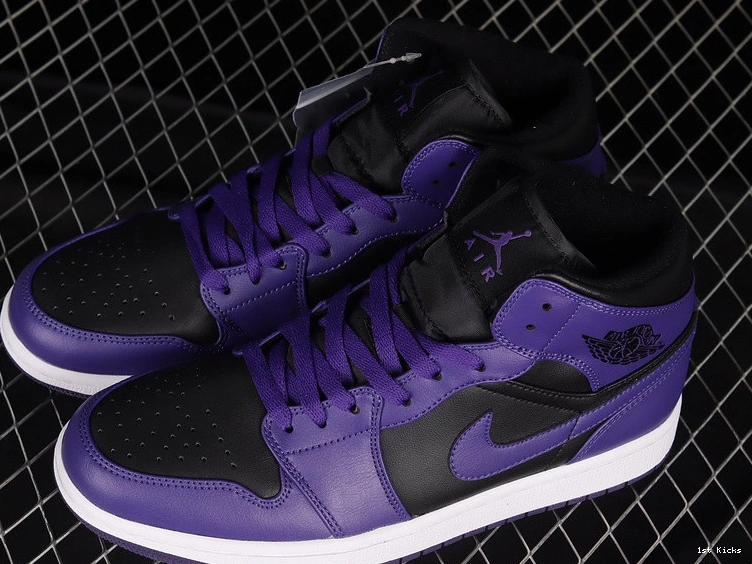 1 (Women's) - Black Jordan Purple BQ6472-051 Mid 0908